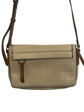 ANA Cream Perforated Shoulder Purse Bag